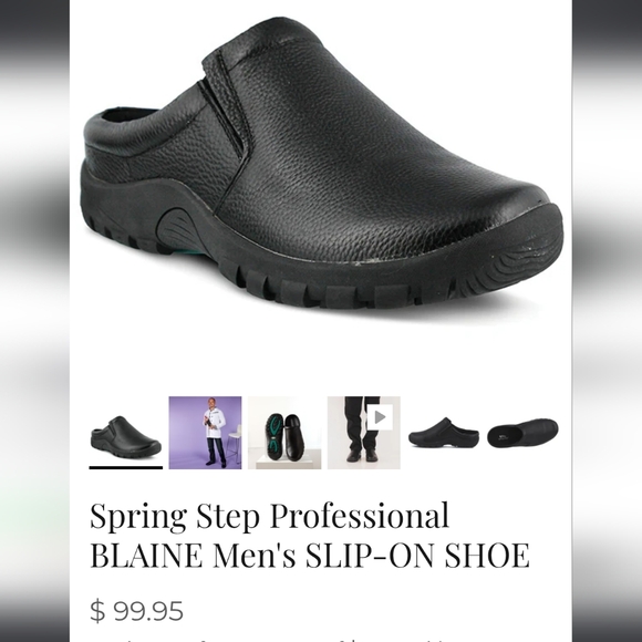 Spring Step Men\'s Black Slip-On Loafers